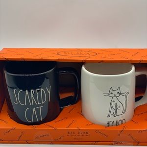 Rae Dunn Black and White Halloween Mug Set
